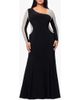 Xscape Evenings Xscape Evenings Studded Contrast Long Sleeve Trumpet Gown - 1