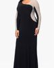 Xscape Evenings Xscape Evenings Studded Contrast Long Sleeve Trumpet Gown - 3