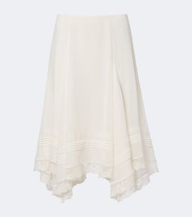 Xu Zhi Xu Zhi Asymmetric lace-trimmed midi skirt