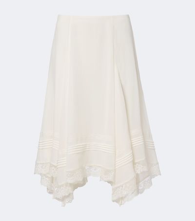 Xu Zhi Xu Zhi Asymmetric lace-trimmed midi skirt