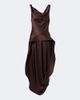 Xu Zhi Xu Zhi Asymmetric silk satin midi dress - 1