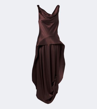 Xu Zhi Xu Zhi Asymmetric silk satin midi dress