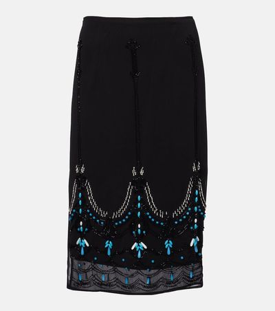 Xu Zhi Xu Zhi Beaded jersey midi skirt