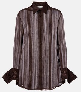 Xu Zhi Xu Zhi Embroidered linen and silk shirt