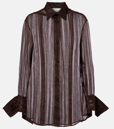 Xu Zhi Xu Zhi Embroidered linen and silk shirt