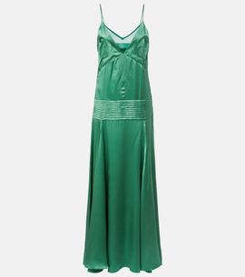 Xu Zhi Xu Zhi Embroidered pleated silk satin gown