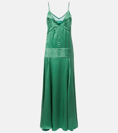Xu Zhi Xu Zhi Embroidered pleated silk satin gown