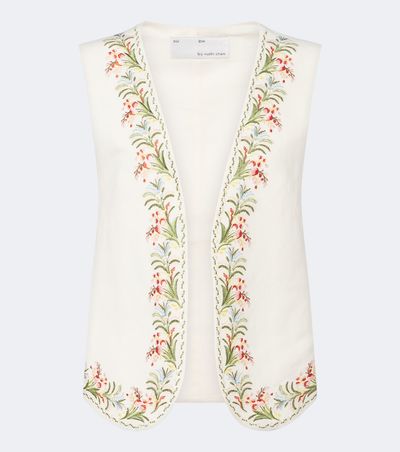 Xu Zhi Xu Zhi Embroidered silk and linen vest