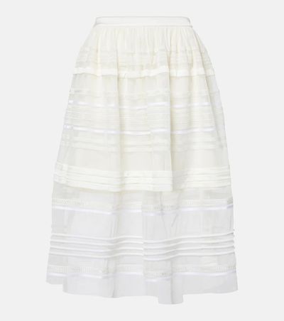 Xu Zhi Xu Zhi Gathered lace and tulle midi skirt