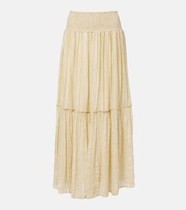 Xu Zhi Xu Zhi Gathered striped silk-blend maxi skirt