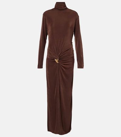 Xu Zhi Xu Zhi Gathered turtleneck maxi dress