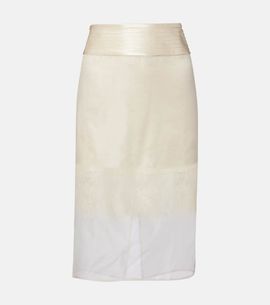 Xu Zhi Xu Zhi Lace-trimmed midi skirt