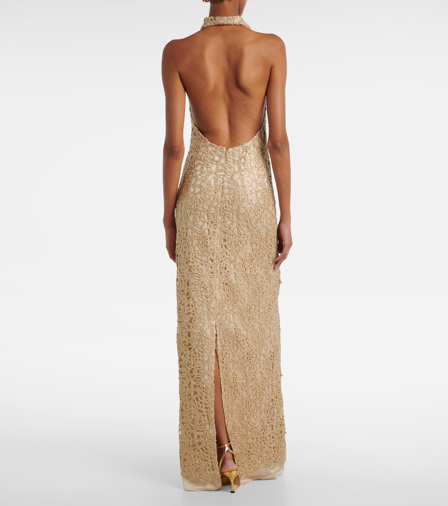 Xu Zhi - Open-back embellished maxi dress