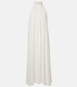 Xu Zhi Xu Zhi Polka-dot silk-blend maxi dress
