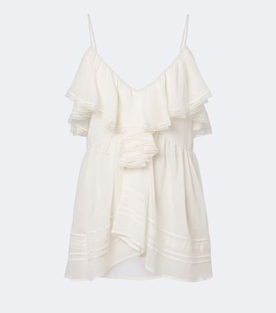 Xu Zhi Xu Zhi Ruffled lace-trimmed top