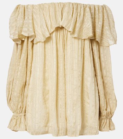 Xu Zhi Xu Zhi Ruffled striped silk-blend top