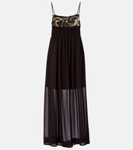 Xu Zhi Xu Zhi Sequined chiffon maxi dress
