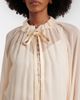 Xu Zhi Xu Zhi Shirred tie-neck maxi dress - 4