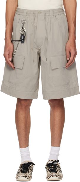 Y-3 Y-3 Beige Wide Leg Cargo Shorts