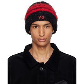 Y-3 Y-3 Black & Red Stripes Beanie
