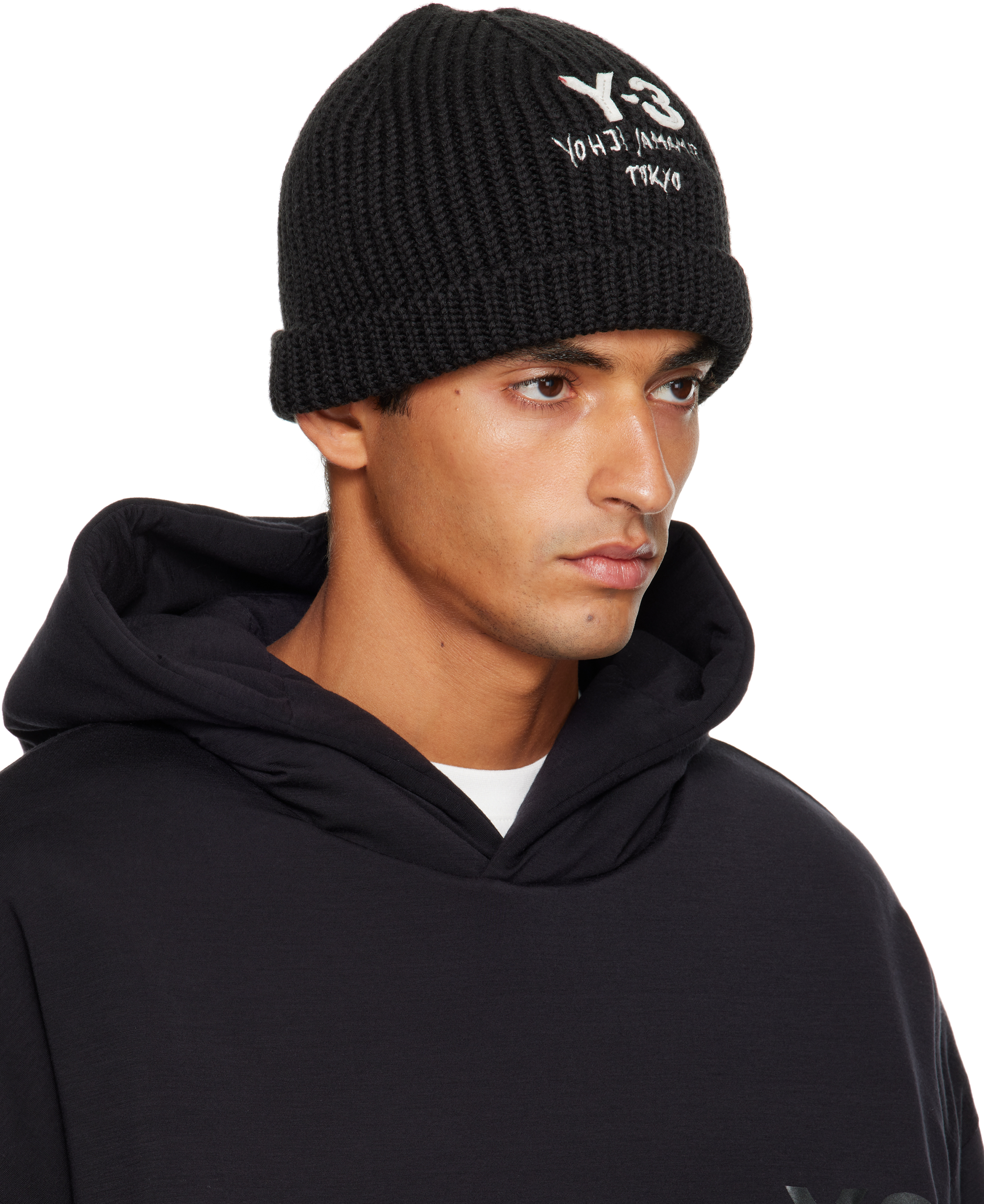 Y-3 - Black Chunky Knit Beanie