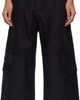 Y-3 Y-3 Black Cropped Straight Leg Cargo Pants - 1