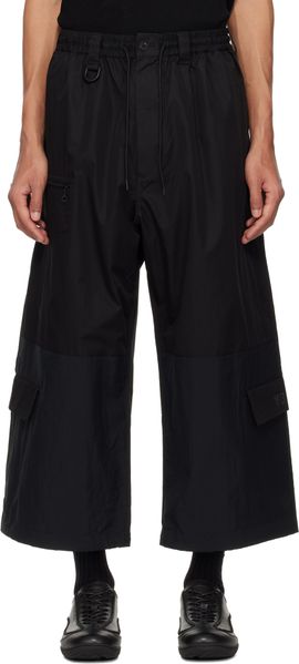 Y-3 Y-3 Black Cropped Straight Leg Cargo Pants