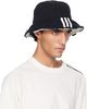 Y-3 Y-3 Black Denim Stripes Bucket Hat - 2