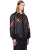 Y-3 Y-3 Black Embroidered Graphic Satin Souvenir Jacket - 2