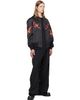 Y-3 Y-3 Black Embroidered Graphic Satin Souvenir Jacket - 4