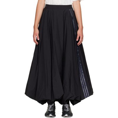 Y-3 Y-3 Black Gradient 3-Stripes Nylon Balloon Midi Skirt