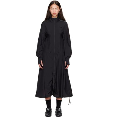 Y-3 Y-3 Black Gradient 3-Stripes Nylon Track Midi Dress