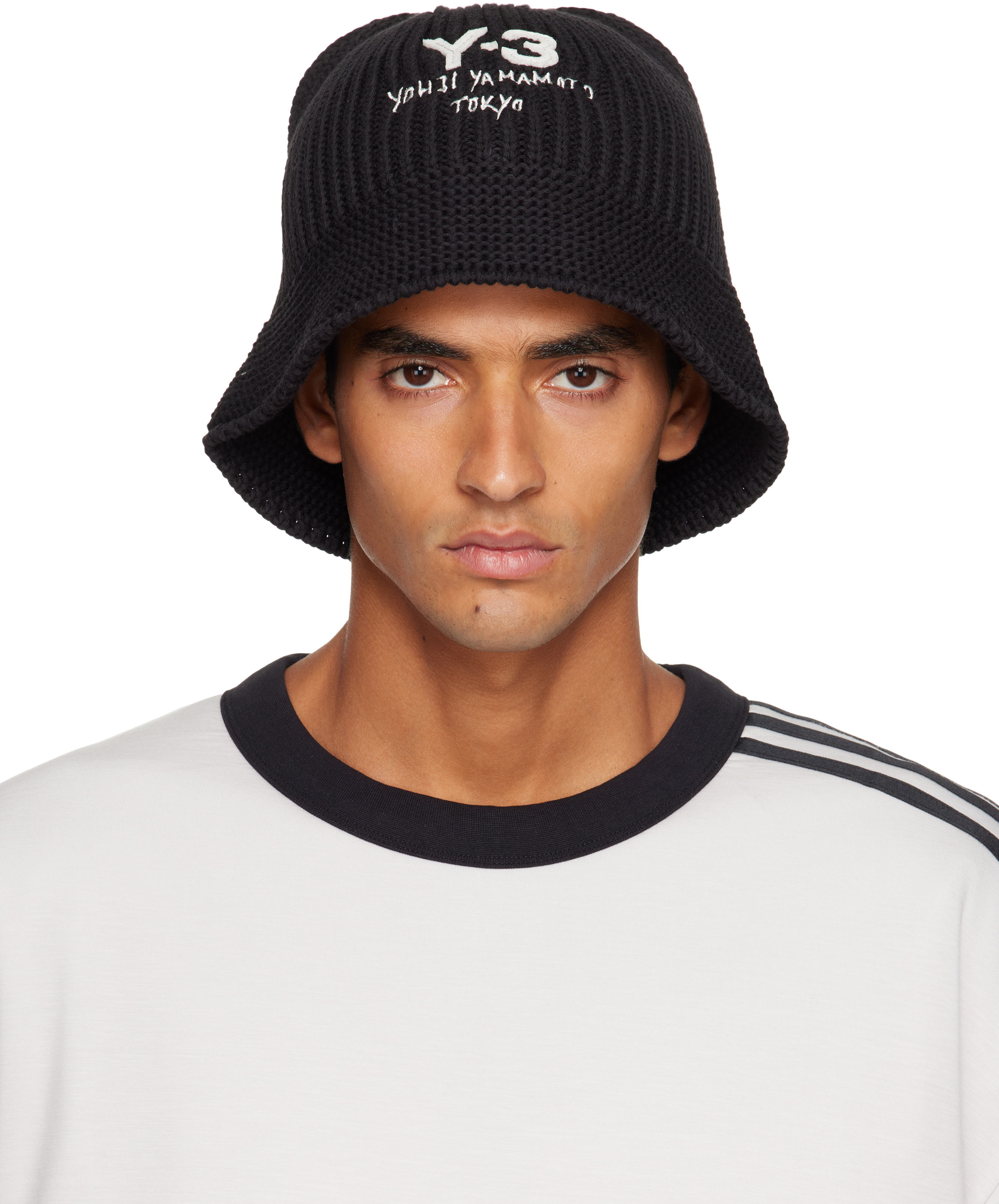 Y-3 - Black Heritage Knit Bucket Hat