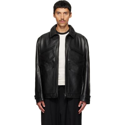Y-3 Y-3 Black Leather Blouson Jacket