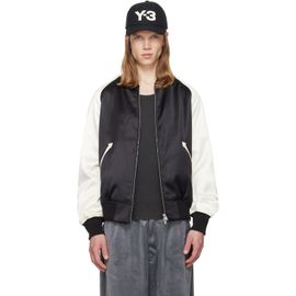 Y-3 Y-3 Black Liquid Logo Satin Souvenir Jacket