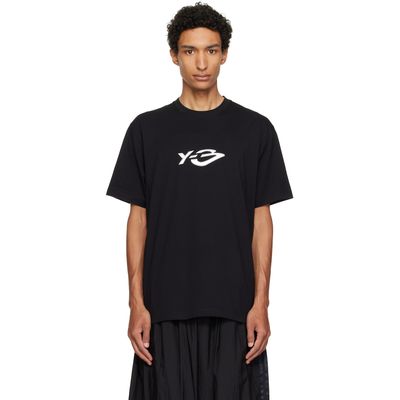 Y-3 Y-3 Black Liquid Logo Short Sleeve T-shirt
