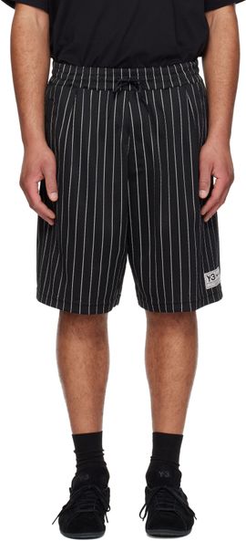 Y-3 Y-3 Black Mesh Pinstripe Shorts