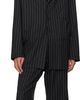 Y-3 Y-3 Black Pinstripe Refined Wool Chore Blazer - 4
