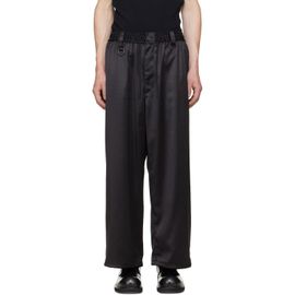 Y-3 Y-3 Black Satin Gradient 3-Stripes Track Pants