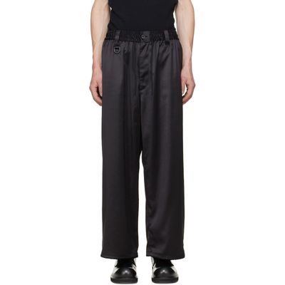 Y-3 Y-3 Black Satin Gradient 3-Stripes Track Pants