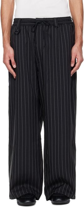 Y-3 Y-3 Black Sport Uniform Pinstripe Track Pants