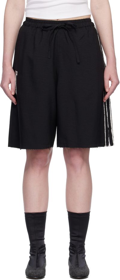 Y-3 Y-3 Black Sport Uniform Raw Cut 3 Stripes Shorts