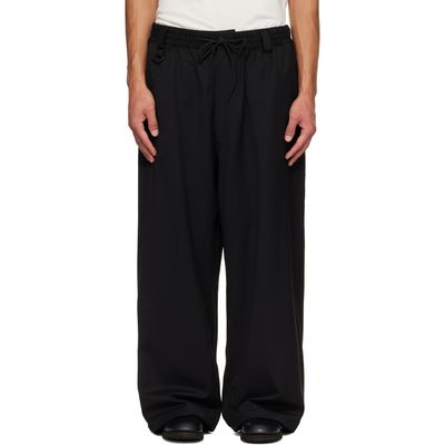 Y-3 Y-3 Black Wool Straight Leg Trousers