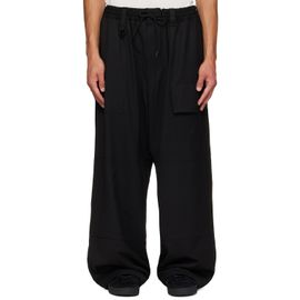 Y-3 Y-3 Black Wool Wide Cargo Pants