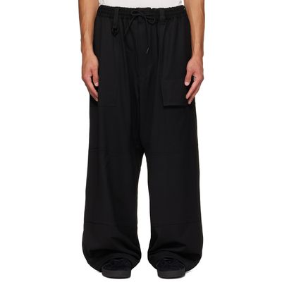 Y-3 Y-3 Black Wool Wide Cargo Pants