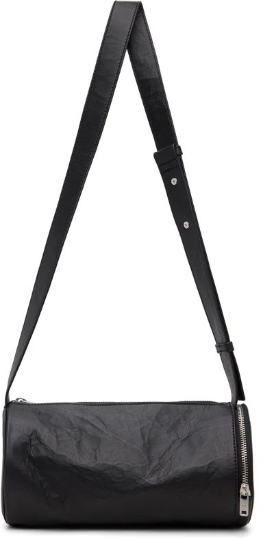 Y-3 Y-3 Black 'Y-3' Leather Barrel Bag
