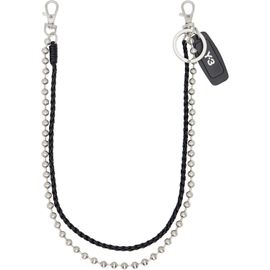 Y-3 Y-3 Braided Leather & Ball Chain Keychain