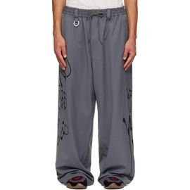 Y-3 Y-3 Gray Chito Edition Graphic Wide Wool Trousers