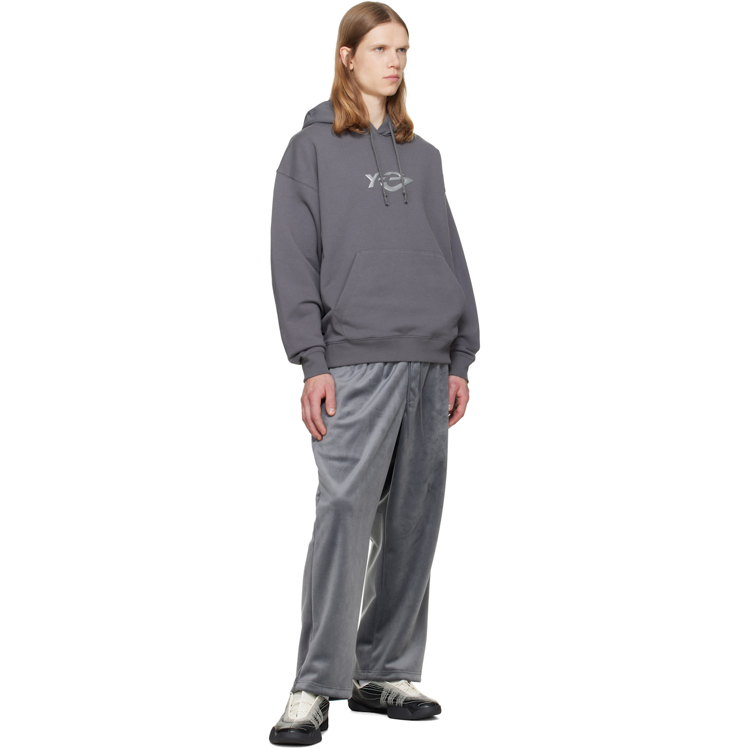 Y-3 - Gray French Terry Liquid Logo Hoodie