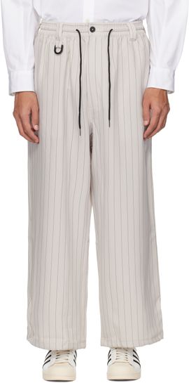 Y-3 Y-3 Gray Pinstripe Sport Uniform Track Pants
